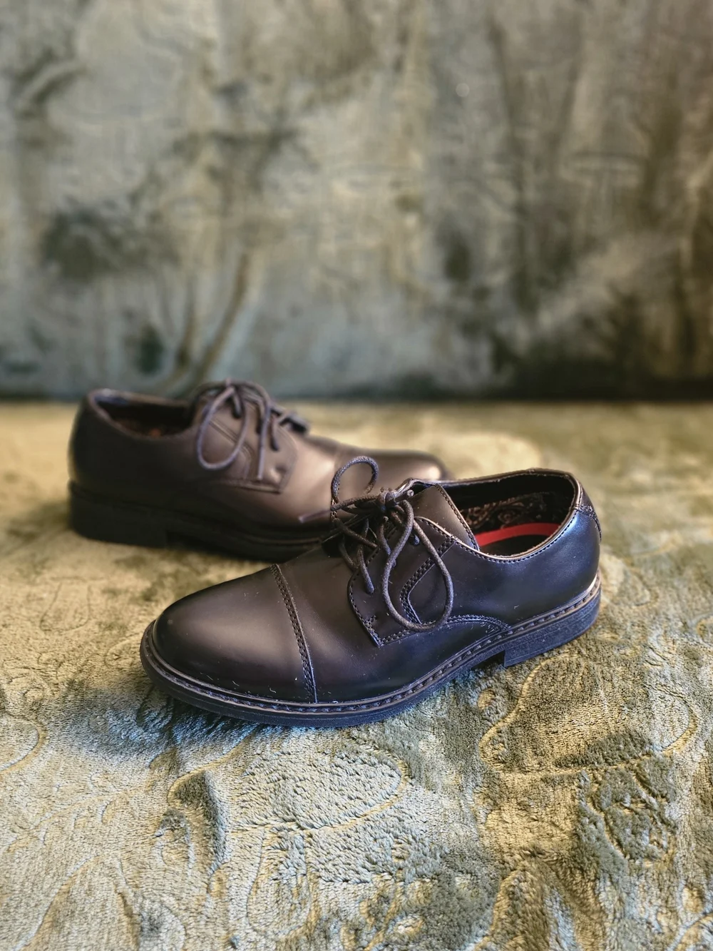 Boy's Black Lace Up Bruno Marc Size 3 Dress Shoes
